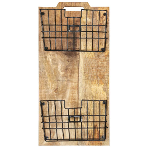 Berkfield Wall-mounted Magazine Rack 33x10x67 cm Solid Rough Mango Wood 1