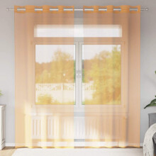 Berkfield Voile Curtains with Grommets 2 pcs Orange 140x225 cm