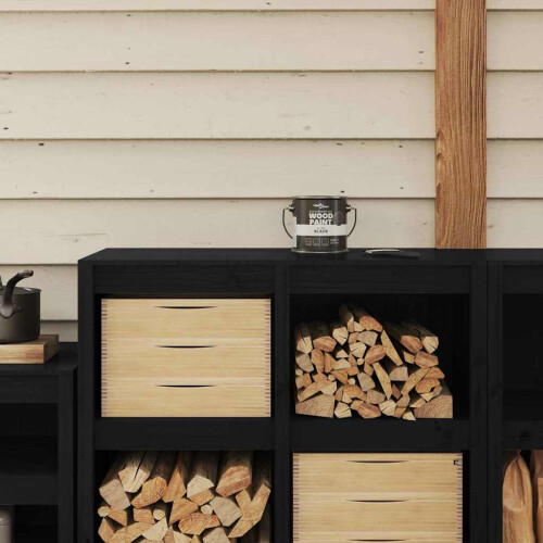Berkfield Wood Paint Black 2.5 L Wall Print