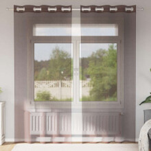 Berkfield Voile Curtains with Grommets 2 pcs Brown 140x225 cm