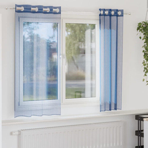 Berkfield Voile Curtains with Grommets 2 pcs Royal Blue