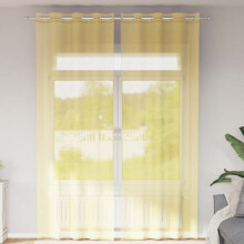 Berkfield Voile Curtains with Grommets 2 pcs Yellow