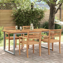 Berkfield Garden Table Grey 180 x 90 x 75 cm Solid Acacia Wood