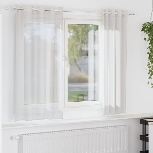 Berkfield Voile Curtains with Grommets 2 pcs White