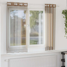 Berkfield Voile Curtains with Grommets 2 pcs Light Brown
