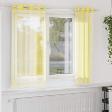 Berkfield Voile Curtains with Grommets 2 pcs Yellow