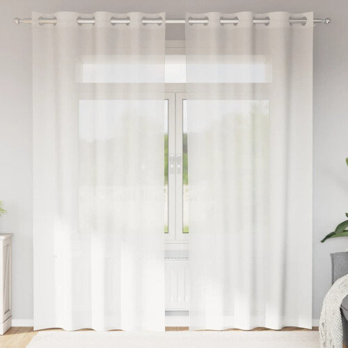 Berkfield Voile Curtains with Grommets 2 pcs White