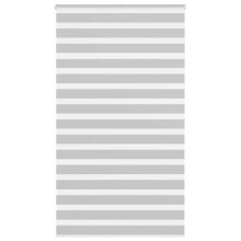 Berkfield Zebra Blind Light Grey 130x200 cm Fabric Width 125.9 cm Polyester