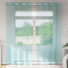 Berkfield Voile Curtains with Grommets 2 pcs Turquoise