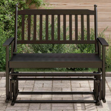 Berkfield Glider Bench Black 118x70x104.5 cm Solid Wood Poplar