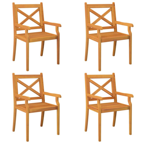 Berkfield Outdoor Dining Chairs 4 pcs Solid Wood Acacia 1