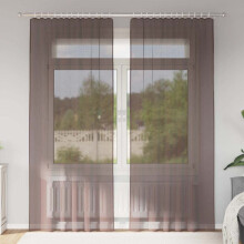 Berkfield Voile Curtains with Rod Pockets 2 pcs Brown