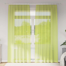 Berkfield Voile Curtains with Rod Pockets 2 pcs Apple Green