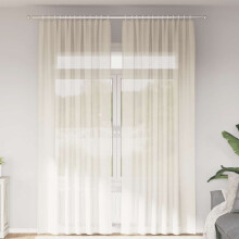Berkfield Voile Curtains with Rod Pockets 2 pcs Cream