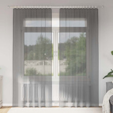 Berkfield Voile Curtains with Rod Pockets 2 pcs Dark Grey