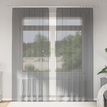 Berkfield Voile Curtains with Rod Pockets 2 pcs Dark Grey