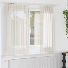 Berkfield Voile Curtains with Rod Pockets 2 pcs Cream