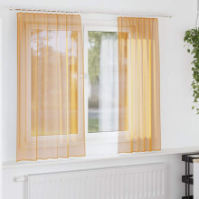 Berkfield Voile Curtains with Rod Pockets 2 pcs Orange