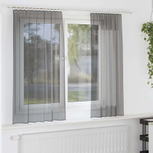 Berkfield Voile Curtains with Rod Pockets 2 pcs Dark Grey
