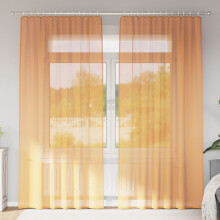 Berkfield Voile Curtains with Rod Pockets 2 pcs Orange