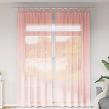 Berkfield Voile Curtains with Rod Pockets 2 pcs Pink