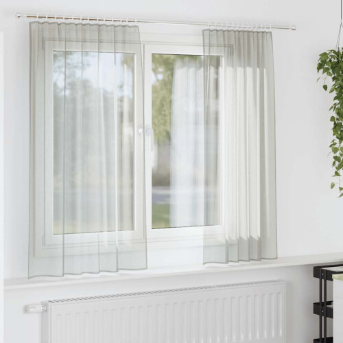 Berkfield Voile Curtains with Rod Pockets 2 pcs Light Grey