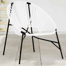 Berkfield Garden Egg Chair Black and White Poly Rattan