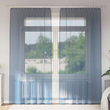 Berkfield Voile Curtains with Rod Pockets 2 pcs Royal Blue