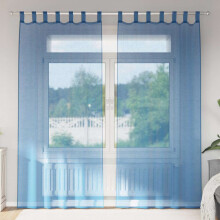 Berkfield Voile Curtains with Rod Pockets 2 pcs Royal Blue