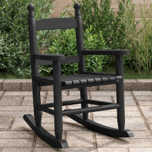 Berkfield Rocking Chair for Children Black Solid Wood Poplar