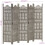 Berkfield Hand carved 5-Panel Room Divider Grey 200x165 cm Solid Mango Wood 7