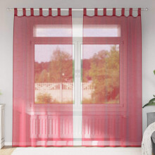 Berkfield Voile Curtains with Rod Pockets 2 pcs Wine Red