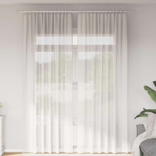 Berkfield Voile Curtains with Rod Pockets 2 pcs White