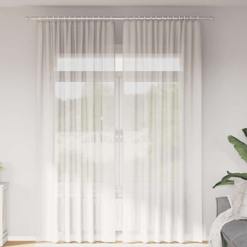 Berkfield Voile Curtains with Rod Pockets 2 pcs White