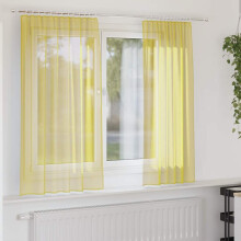 Berkfield Voile Curtains with Rod Pockets 2 pcs Yellow