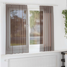 Berkfield Voile Curtains with Tab Top 2 pcs Brown