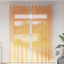 Berkfield Voile Curtains with Loops 2 pcs Orange 140x260 cm