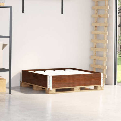 Berkfield Pallet Collar Brown 100x100 cm Solid Wood Pine