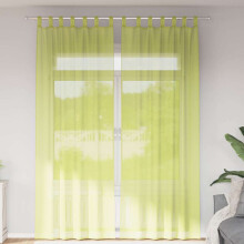 Berkfield Voile Curtains with Tab Top 2 pcs Apple Green
