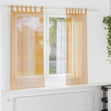 Berkfield Voile Curtains with Loops 2 pcs Orange 140x140 cm