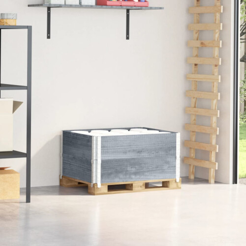 Berkfield Pallet Collars 2 pcs Grey 80x60 cm Solid Wood Pine