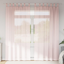 Berkfield Voile Curtains with Loops 2 pcs Light Pink 140x225 cm