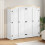 Berkfield Wardrobe Corona White 194x52x186 cm Solid Wood Pine 1
