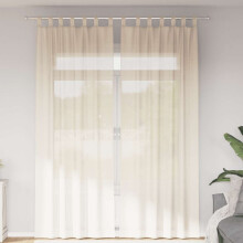 Berkfield Voile Curtains with Tab Top 2 pcs Cream