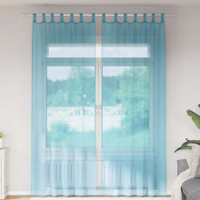 Berkfield Voile Curtains with Loops 2 pcs Turquoise 140x260 cm