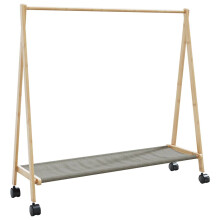 Berkfield Clothes Rack with Shelves and Wheels 106x34x106.5 cm Bamboo