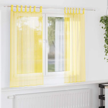 Berkfield Voile Curtains with Loops 2 pcs Yellow 140x175 cm
