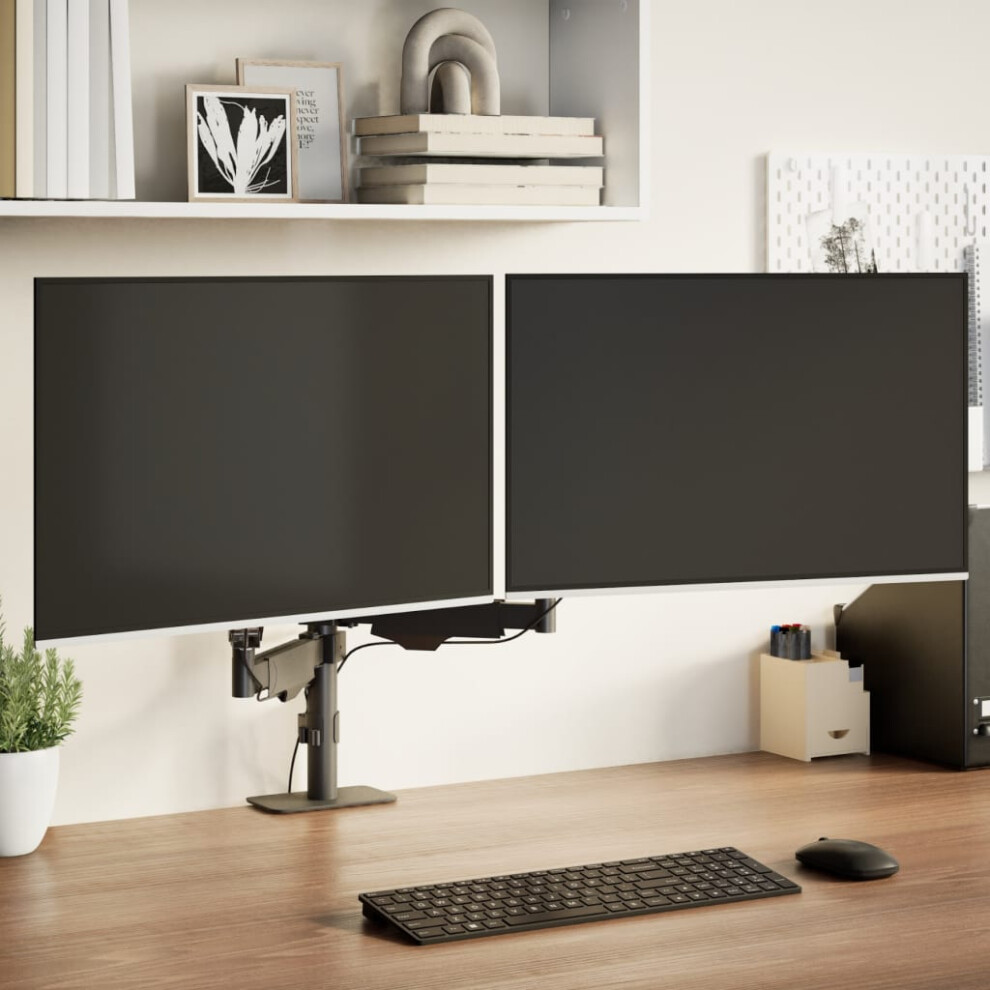 Berkfield Dual Monitor Arm For Max 27 Inch Screen Gas Spring 20 Kg 7437904870119