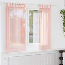 Berkfield Voile Curtains with Loops 2 pcs Pink 140x175 cm