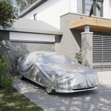 Berkfield Car Cover for Sedan with Buckle Straps Full Silver XL PEVA